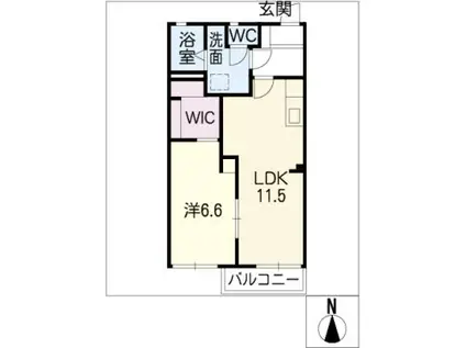 サンハイム ヒロセ A棟(1LDK/2階)の間取り写真