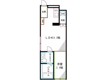 COCOON.N(ワンルーム/1階)の間取り写真