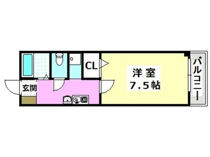 ラフィーネ筒井(1K/1階)の間取り写真