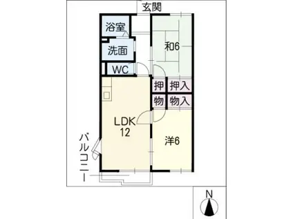エントピア末広(2LDK/2階)の間取り写真
