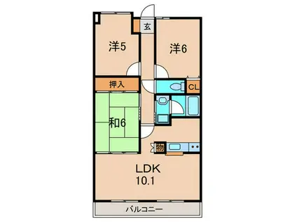 コスモカウンティII(3LDK/3階)の間取り写真