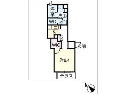 オリーブII(1K/1階)の間取り写真