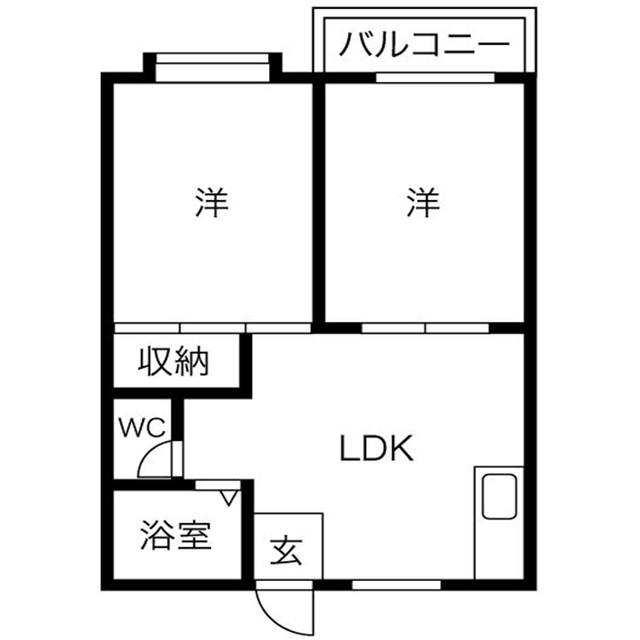 メゾンアイI(2LDK/2階)の間取り写真