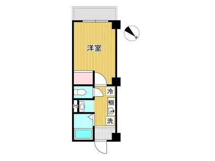 コモドせんげん台(1K/3階)の間取り写真