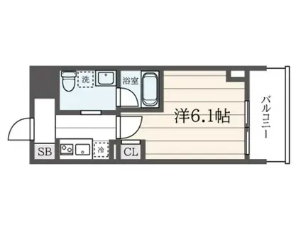 クレヴィスタ坂東橋III(1K/10階)の間取り写真