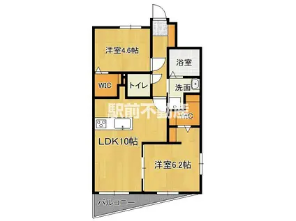 MODERN ASPIRATION西新ク(2LDK/5階)の間取り写真