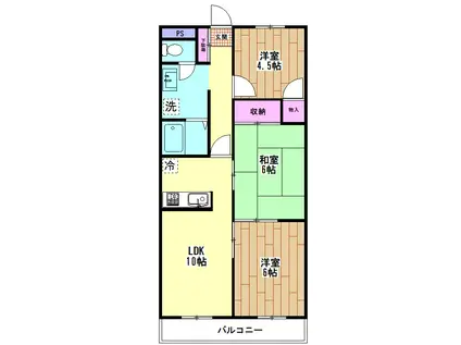 スカイヴィラ(3LDK/2階)の間取り写真