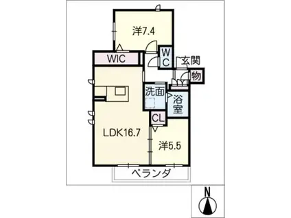 ディアス覚王山(2LDK/3階)の間取り写真
