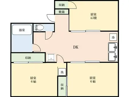 ハイツブライトン(3K/1階)の間取り写真
