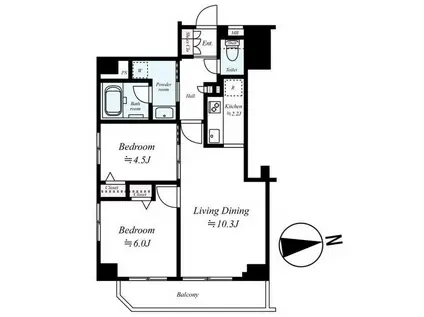 日神デュオステージ東向島(2LDK/5階)の間取り写真