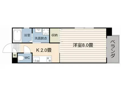 リッチリバー壱番館(1K/5階)の間取り写真