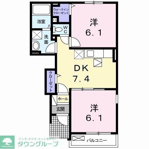 ノイ レジデンスIII(2DK/1階)の間取り写真