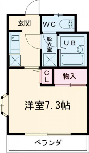 サンライズ五日市(1K/3階)の間取り写真