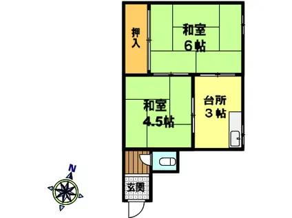 福寿荘(2K/1階)の間取り写真