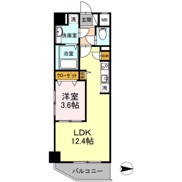 クラヴィーア練馬(1LDK/3階)の間取り写真