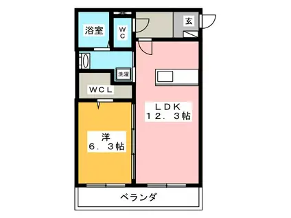 H.I.LIEBE(1LDK/1階)の間取り写真