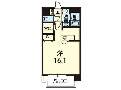 パリス尾ノ上(ワンルーム/10階)の間取り写真