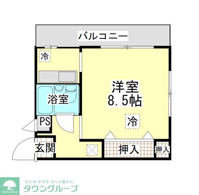 ミレニアム坂戸(1K/2階)の間取り写真