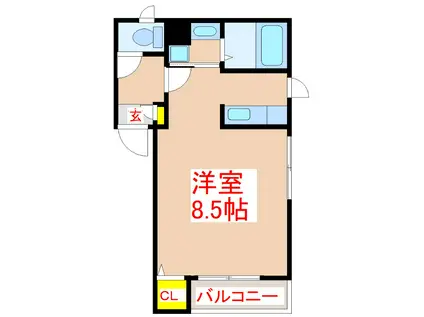 ヴェルデゾーナ鴨池(ワンルーム/1階)の間取り写真