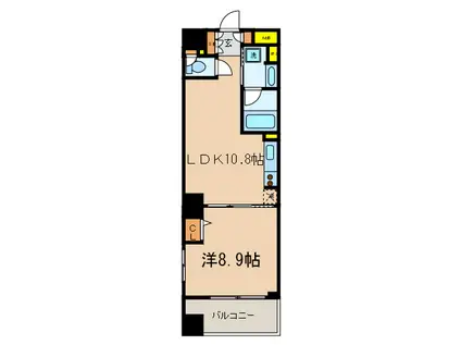 ルクレ新川レジデンス(1LDK/4階)の間取り写真