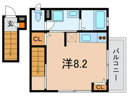 パークサイド薬師(ワンルーム/2階)の間取り写真