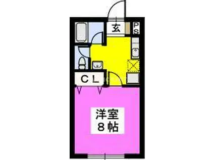 ライフコート篠原(1K/2階)の間取り写真