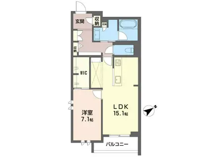 FDI CASA片瀬江の島 I(1LDK/3階)の間取り写真