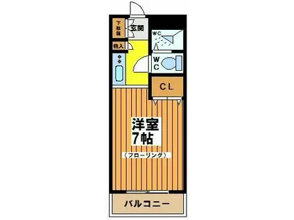 ルマ松原(ワンルーム/2階)の間取り写真