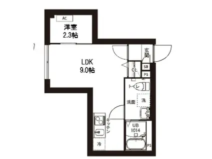 レピュア曙橋駅前レジデンス(1LDK/5階)の間取り写真