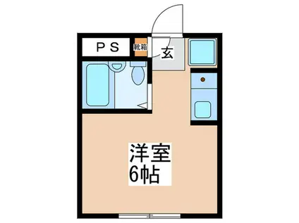 シャローム福生(ワンルーム/3階)の間取り写真
