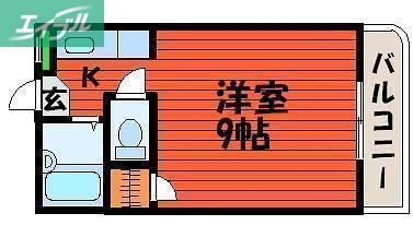 ウィステリア(1K/2階)の間取り写真