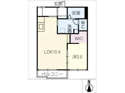 カーサナイトウ(1LDK/2階)の間取り写真