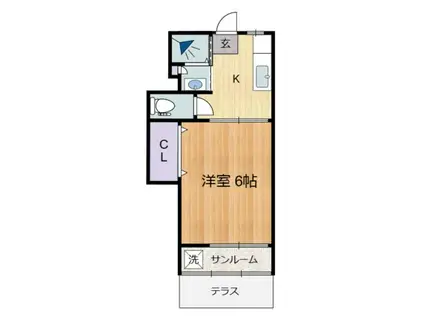 ハイツ栄蓮(1K/1階)の間取り写真