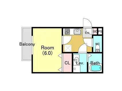 ジーメゾン小平ウエスト(1K/2階)の間取り写真