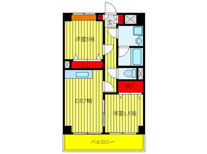 メゾン滝野川(2DK/4階)の間取り写真