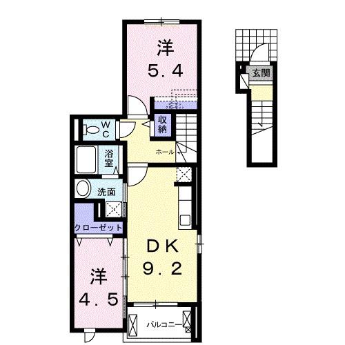 クールメゾン(2DK/2階)の間取り写真
