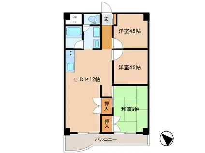 ルミウス旭町(3LDK/3階)の間取り写真