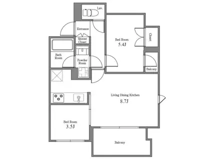 NーFLATS小台(1SLDK/5階)の間取り写真