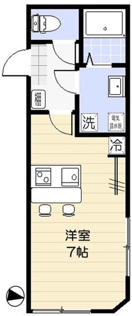 アリエル関町北(ワンルーム/2階)の間取り写真