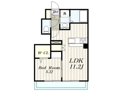 CIEL BLEU シエルブルー(1LDK/1階)の間取り写真