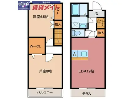 ベルフォレスト(2LDK/2階)の間取り写真