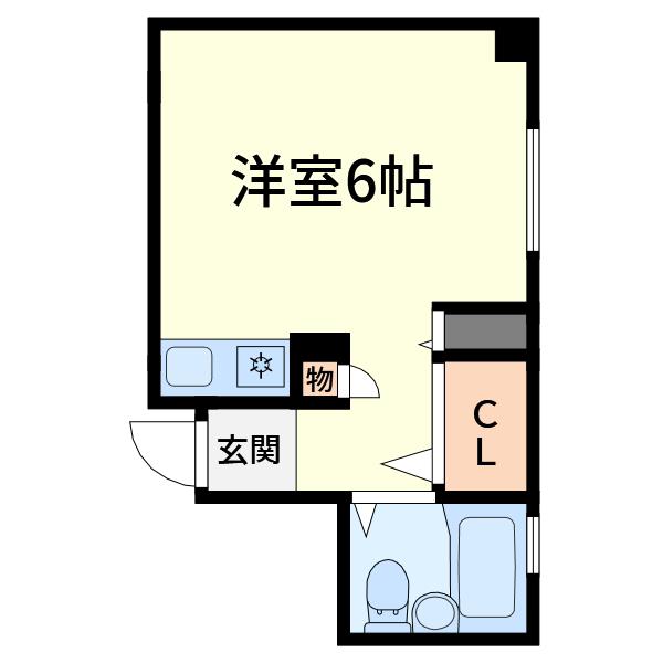 エスポアールミード(ワンルーム/2階)の間取り写真