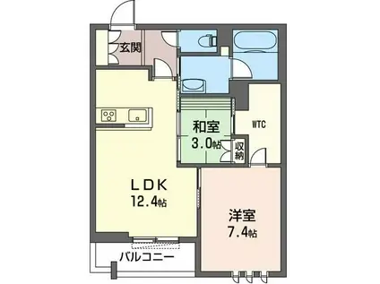 ナンバーアンフィニ(2LDK/3階)の間取り写真