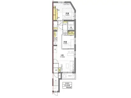 TASUKI RICHESSE SHIN-NAKANOタスキ リシェ(2LDK/2階)の間取り写真
