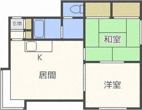 清田サンハイムG(2LDK/1階)の間取り写真