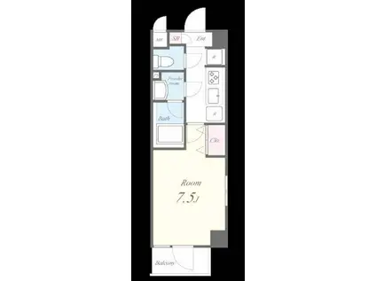 プレジール練馬北町(1K/4階)の間取り写真