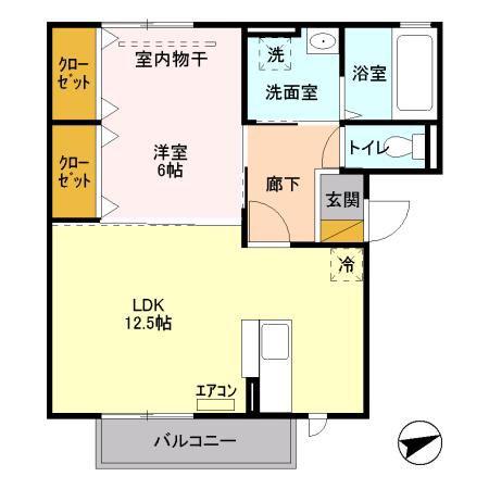 ZENII(1LDK/2階)の間取り写真