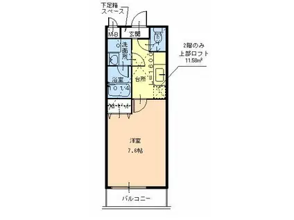フジパレスえんじゅ(1K/1階)の間取り写真