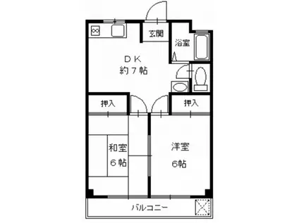 池広ビル(2DK/2階)の間取り写真