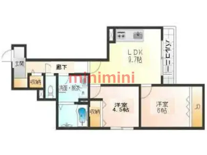 HEALING GRACE(2LDK/3階)の間取り写真